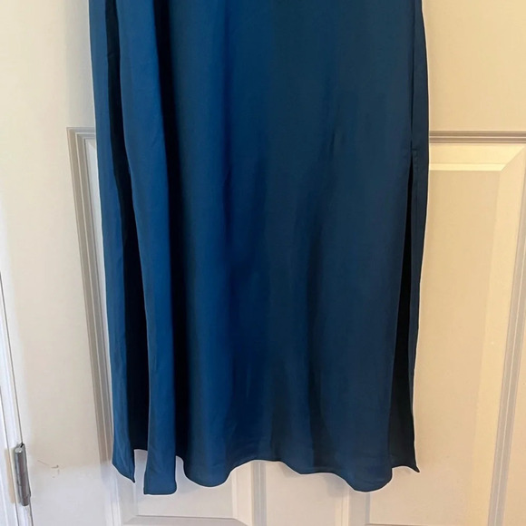 Socialite Cowl Neck Bias Cut Satin Midi Dress XS Deep Dive color - Picture 8 of 9